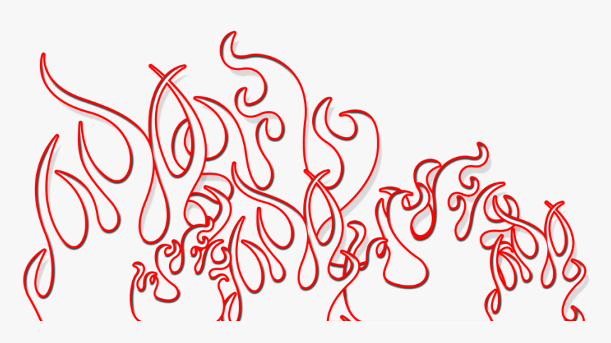 #fire #outline #red, HD Png Download, Free Download