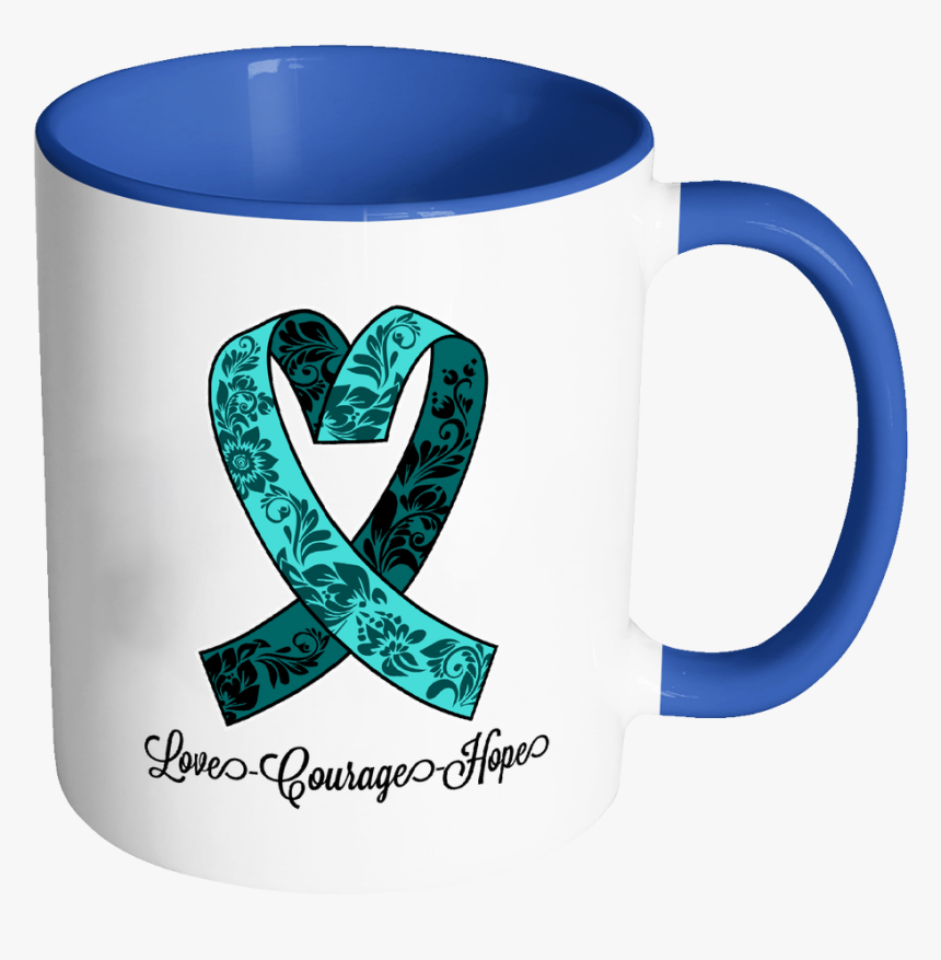 Loves Courage Hope Ovarian Cancer Awareness Teal Ribbon, HD Png Download, Free Download