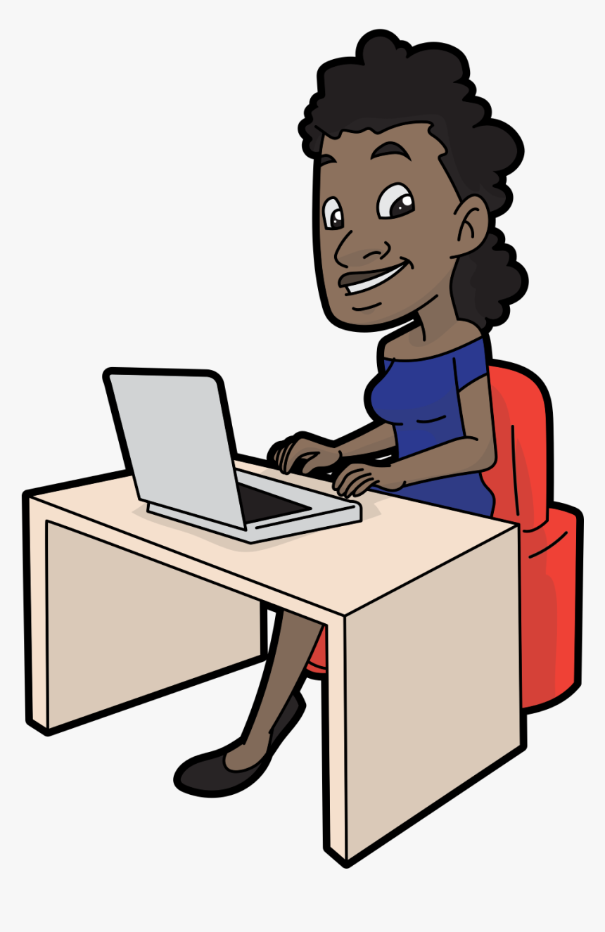 Woman With Laptop Png, Transparent Png, Free Download