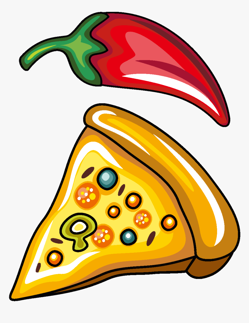 Vector Hand Drawn Delicious Fast Food Pizza Clipart, HD Png Download, Free Download