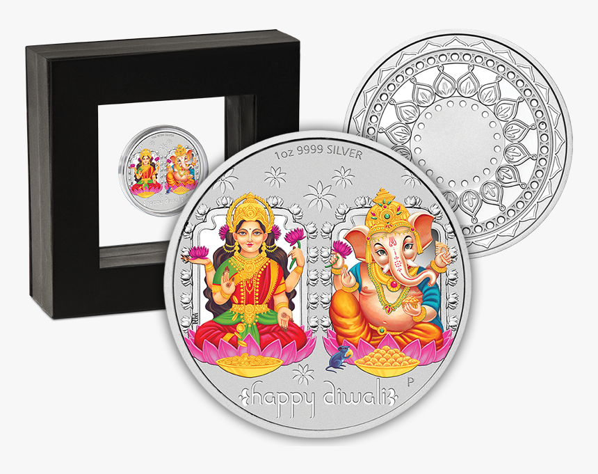 2019 Diwali 1oz Silver Medallion Product Photo Internal, HD Png Download, Free Download