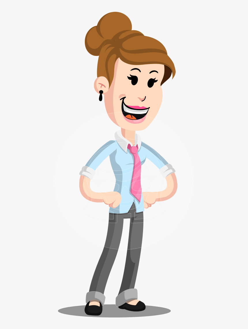 Flat Corporate Woman Cartoon Vector Character Aka Carrie, HD Png Download, Free Download