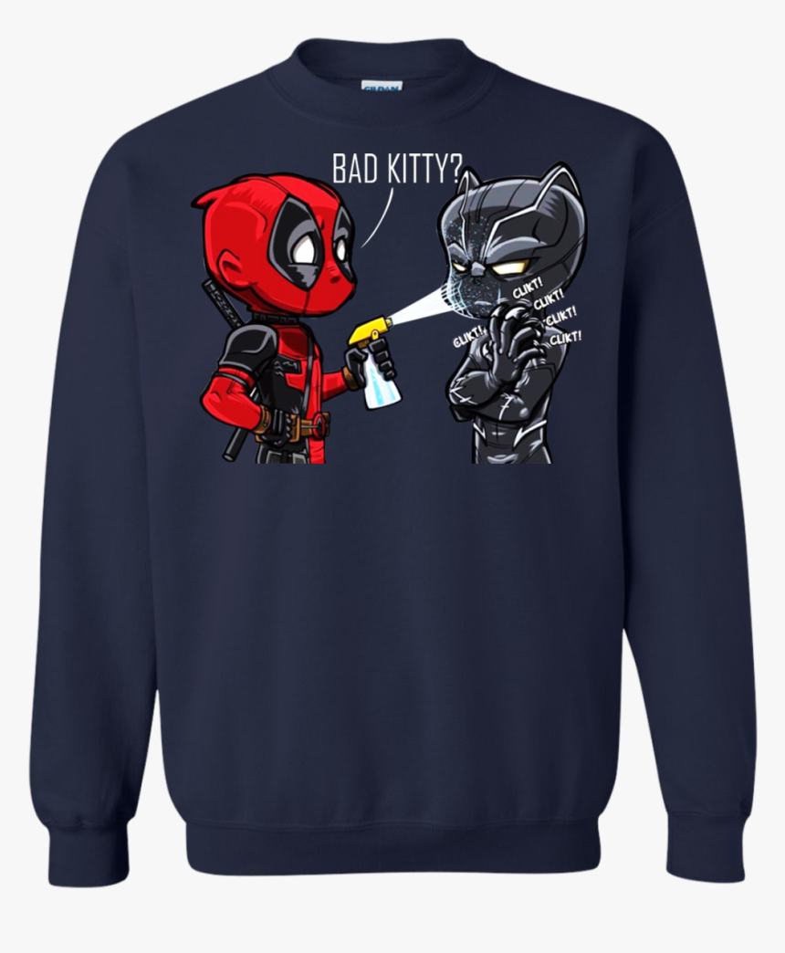 Deadpool And Black Panther Bad Kitty Shirt, Hoodie,, HD Png Download, Free Download