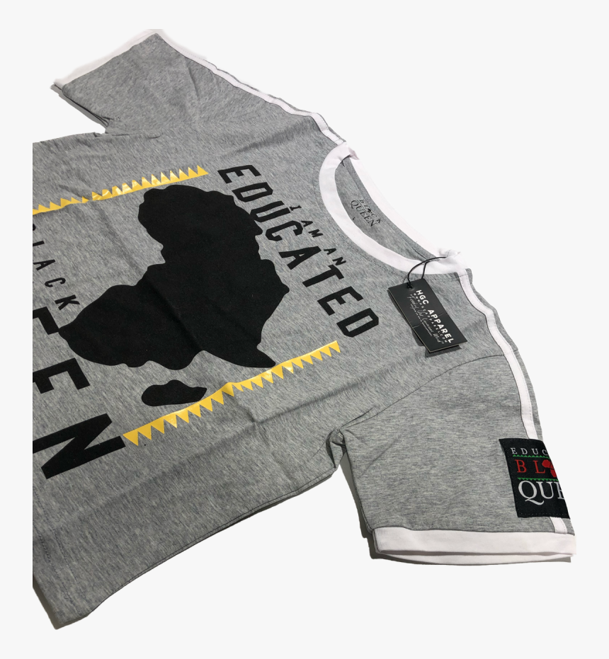 Educated Black Queen® Crop Grey Jersey Shirt Hgc Apparel, HD Png Download, Free Download