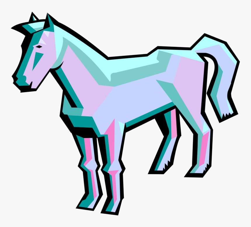 Vector Illustration Of Quadruped Equine Horse, HD Png Download, Free Download