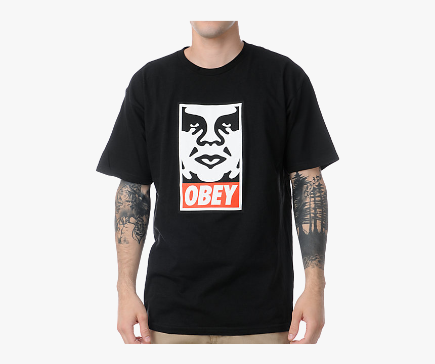 Obey Icon Face Black Tee, HD Png Download, Free Download