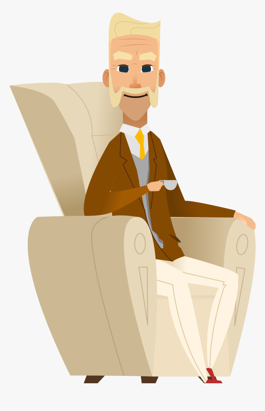 Man Sitting In Chair Png -age Illustration The On Couch, Transparent Png, Free Download