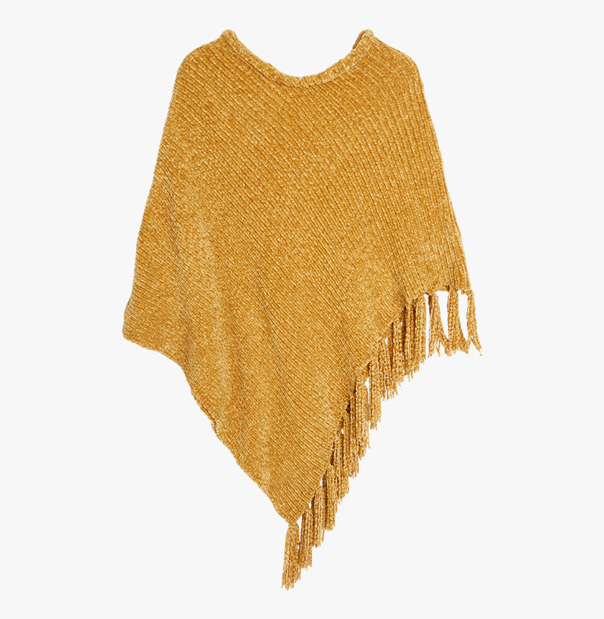Yellow Poncho With Fringes Yellow, HD Png Download, Free Download