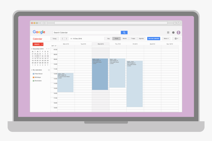 An Illustration Of A Laptop Displaying Google Calendar, HD Png Download, Free Download