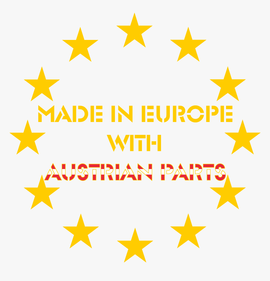 Made In Europe With Austrian Parts Sticker Badge Button, HD Png Download, Free Download