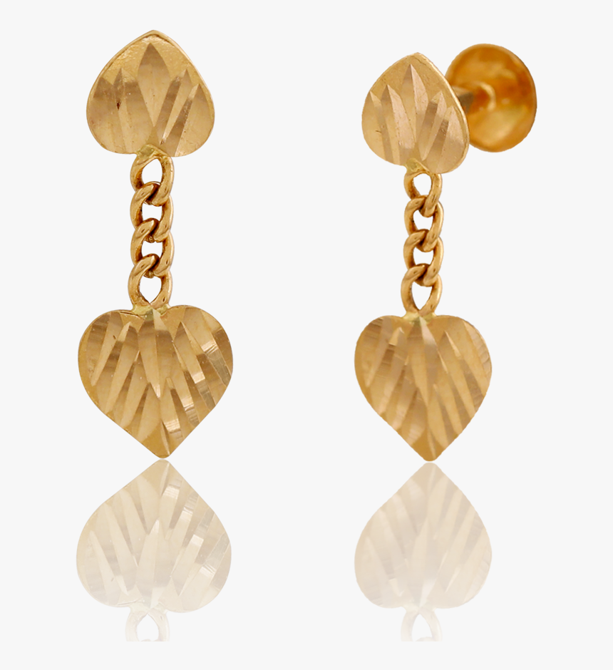 Adorable Golden Heart Danglers, HD Png Download, Free Download