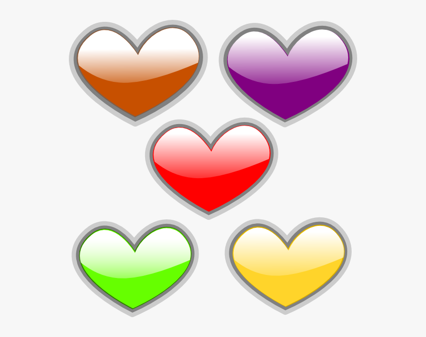 Hearts Multi Colored Glossy Svg Clip Arts, HD Png Download, Free Download