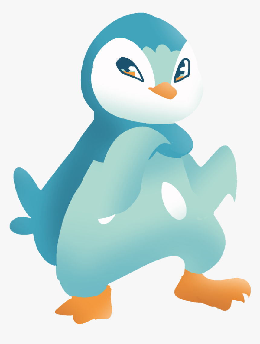 Lineless Piplup - Penguin - Cartoon, HD Png Download, Free Download