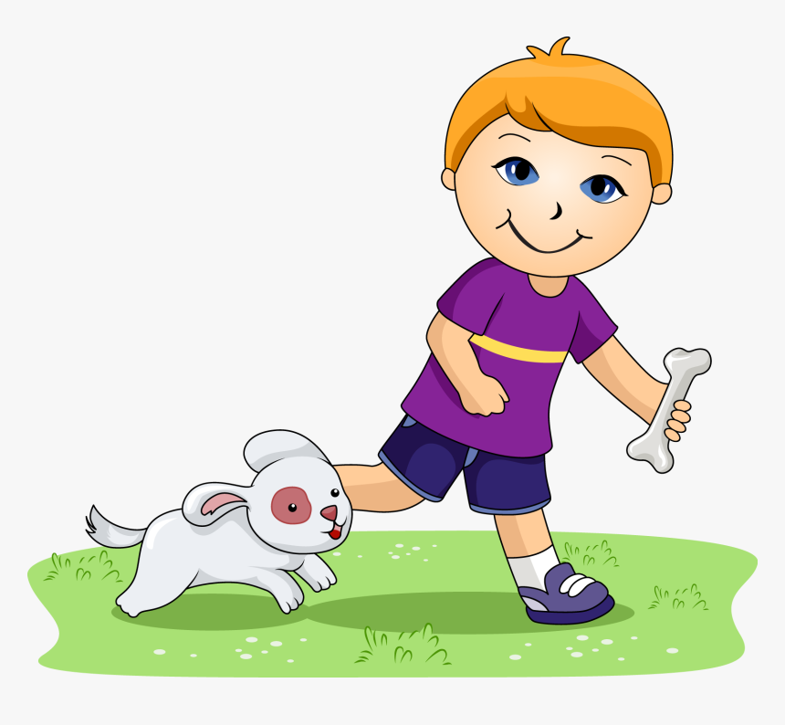 Boy And Dog Clipart, HD Png Download, Free Download