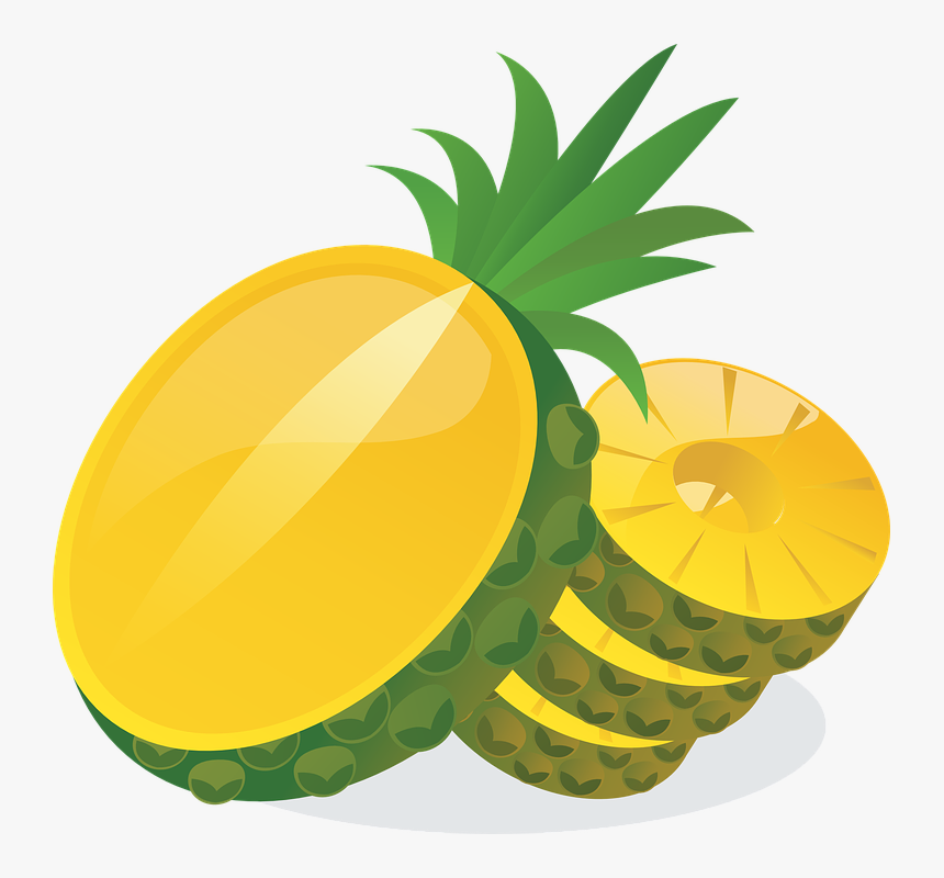 Abacaxi, Doce, Amarelo, Delicious, Maduro, Frutado - Cut Pineapple Clipart, HD Png Download, Free Download