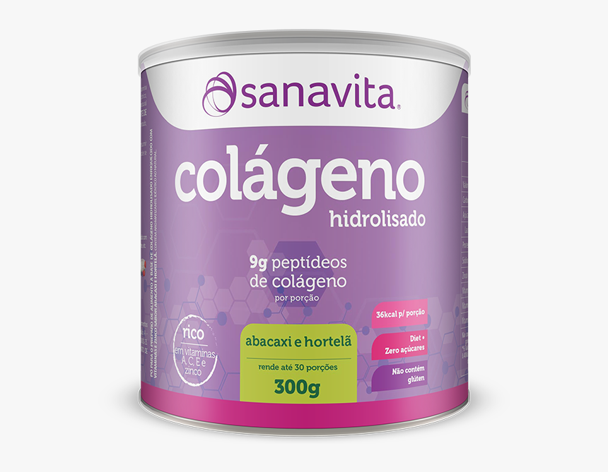 Colágeno Hidrolisado Abacaxi Com Hortelã Sanavita, HD Png Download is free ...
