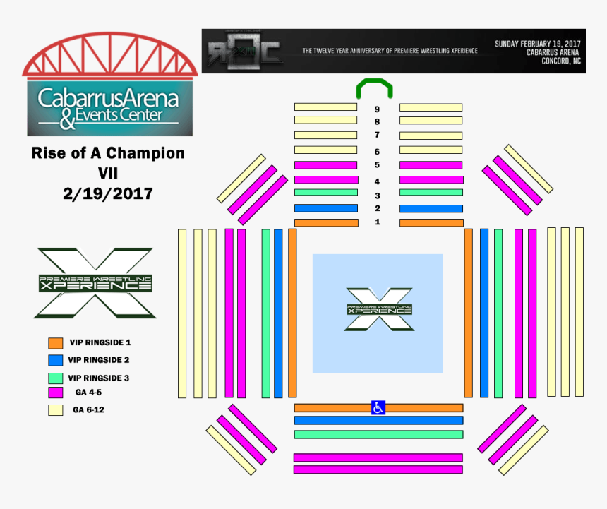 Roc 12 Seating - Cabarrus Arena, HD Png Download, Free Download