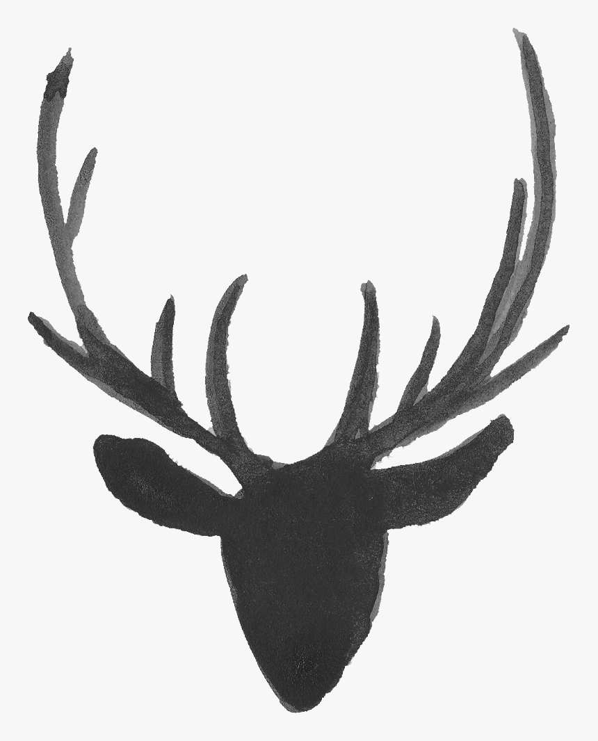 Reindeer Antler Moose Portable Network Graphics - Watercolor Deer Silhouette, HD Png Download, Free Download