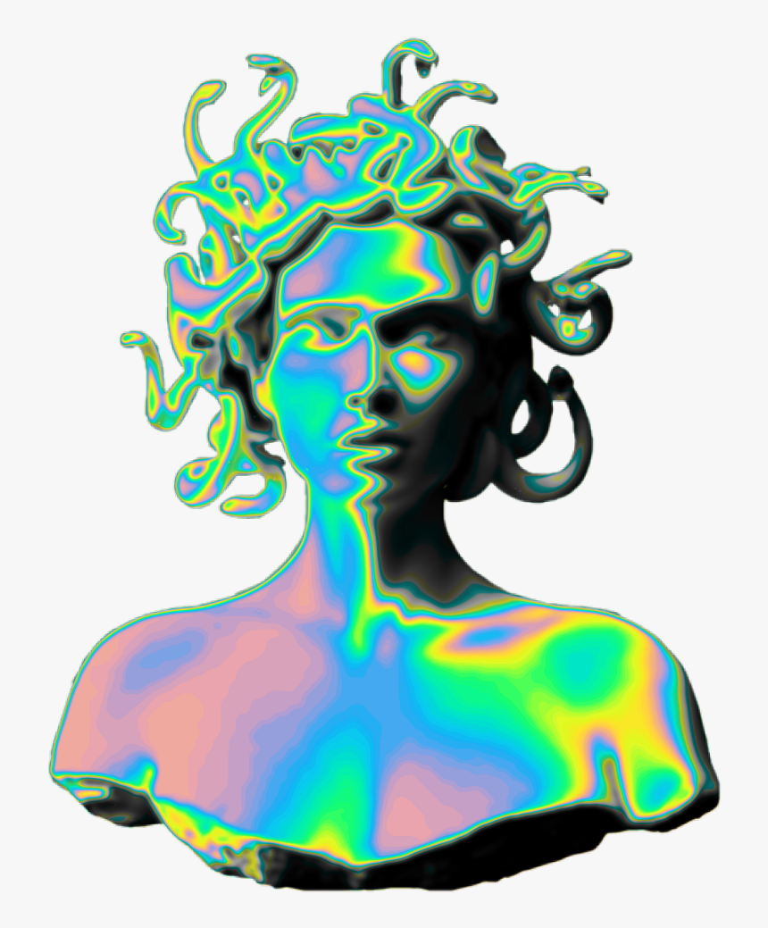 Holo Holographic Vaporwave Aesthetic Medusa Sculpture - Vaporwave ...