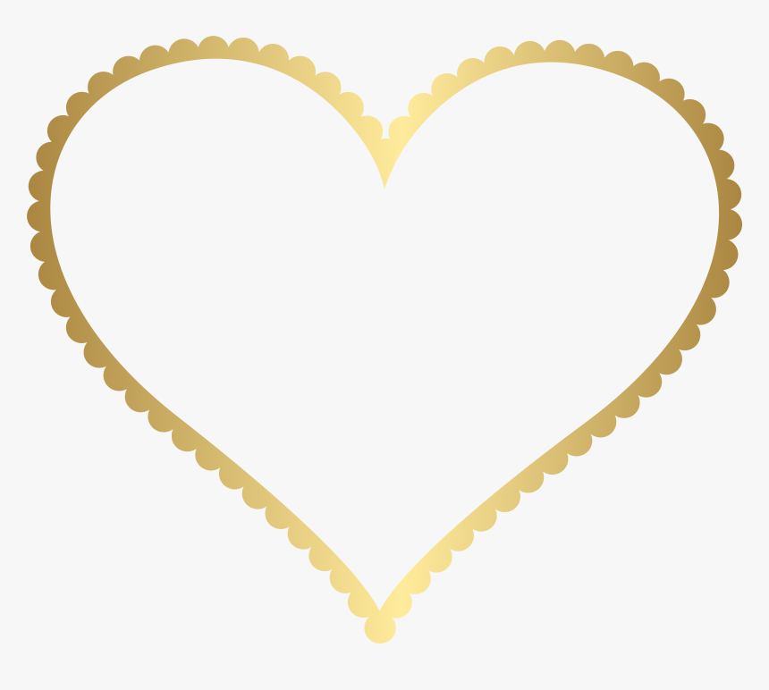 Gold Heart Border Frame Transparent Png Clip Art, Png Download, Free Download