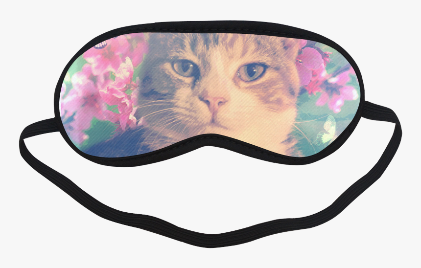 "kitty In Bloom - Cherry Blossom Sleep Mask, HD Png Download, Free Download