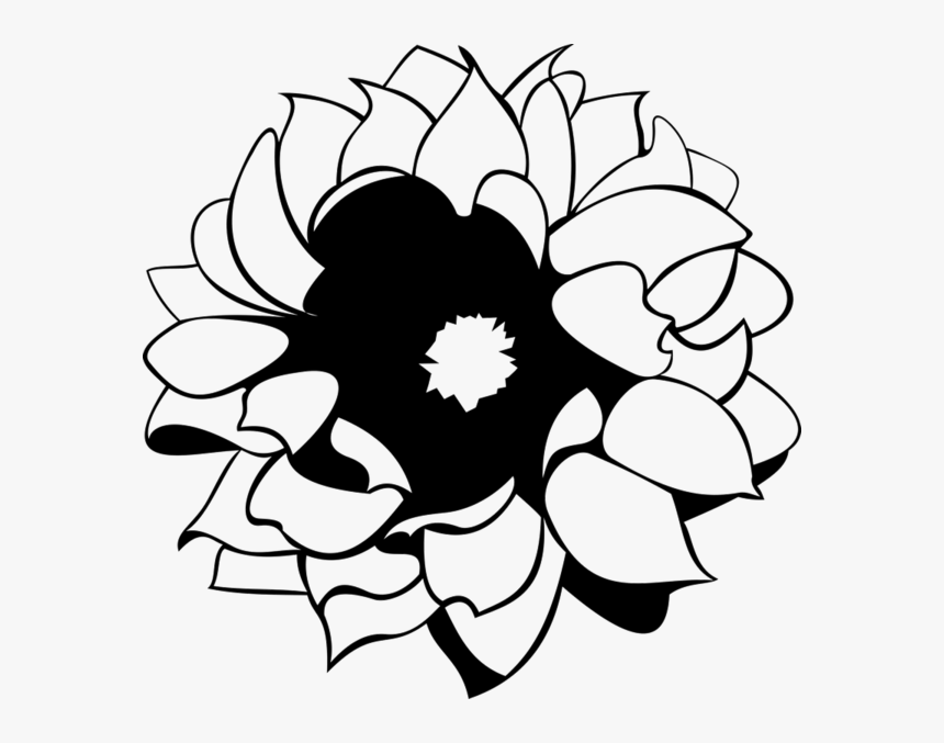 Blooming Flower Outline Rubber Stamp, HD Png Download, Free Download