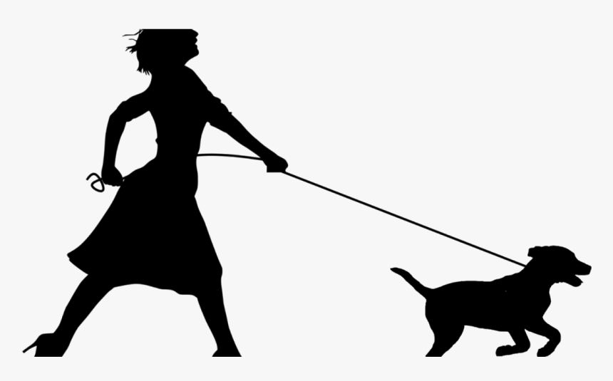 Woman Running With Dog Silhouette, HD Png Download, Free Download