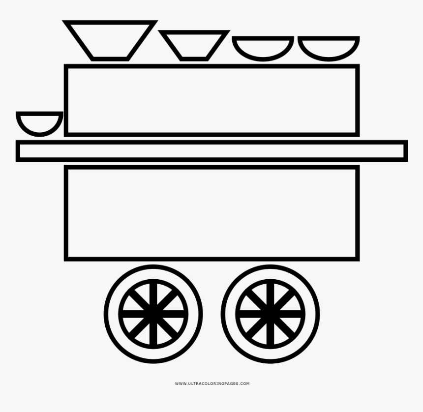 Food Cart Coloring Page, HD Png Download, Free Download