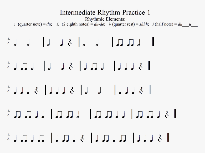 Intermediate Level Rhythms, HD Png Download, Free Download