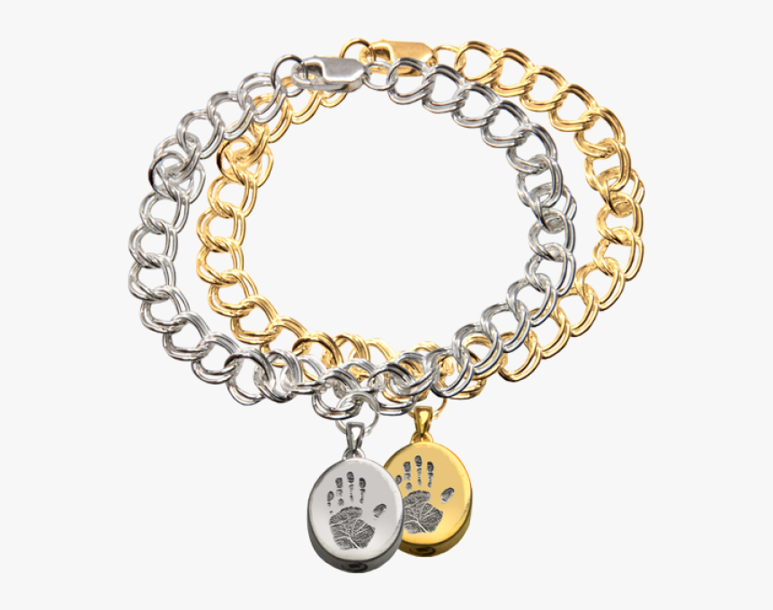 Petite Oval Charm With Handprint Bracelet, HD Png Download, Free Download