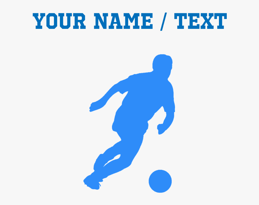 Custom Blue Soccer Player Silhouette Mousepad, HD Png Download, Free Download