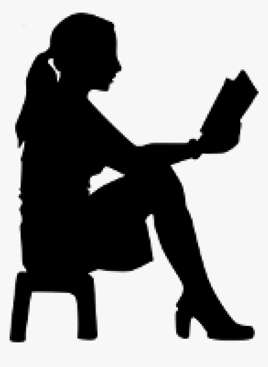 Cropped Cropped Woman Reading Silhouette Klein, HD Png Download, Free Download