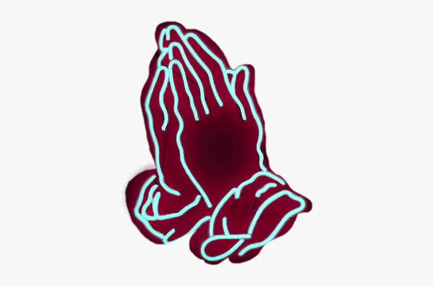 Praying Hands Png Neon, Transparent Png - kindpng