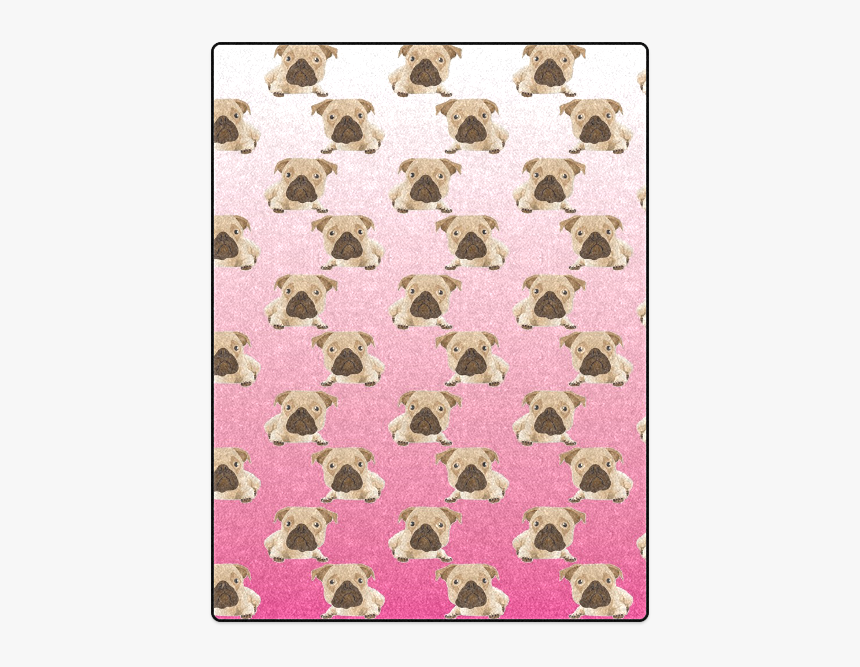 Cute Pugs On Pink Gradient Background Blanket 50"x60", HD Png Download, Free Download