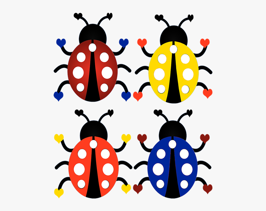 Lady Bugs Cute Ladybugs Ladybugs Hearts Colorful Ladybugs, HD Png Download, Free Download