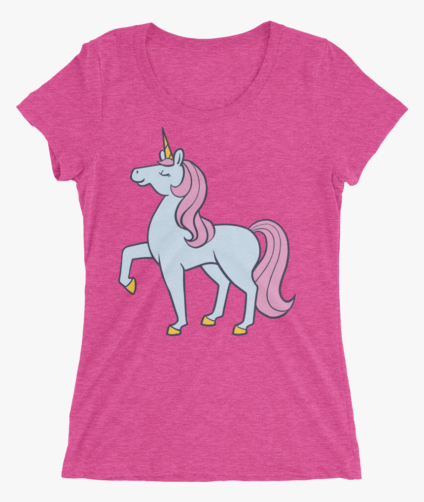 Blue And Pink Unicorn Short Sleeve Women"s T-shirt, HD Png Download, Free Download