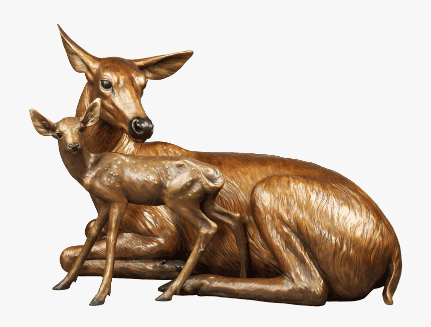 Caswell Wildlife Sculpture Of Deer And Fawn - Deer, HD Png Download, Free Download