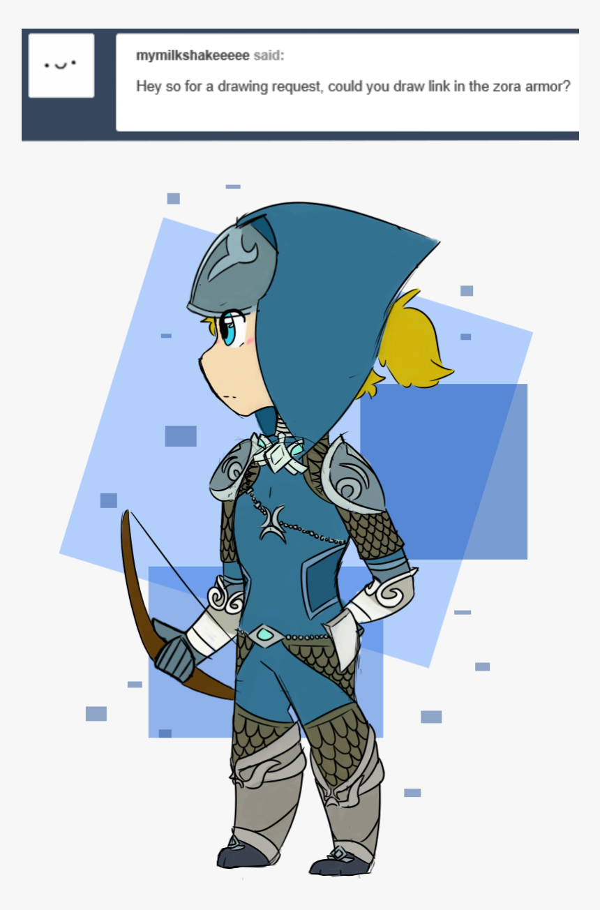 Requested By @mymilkshakeeeee 
just A Little Sketch, - Link Botw Armor Zora Fanart, HD Png Download, Free Download