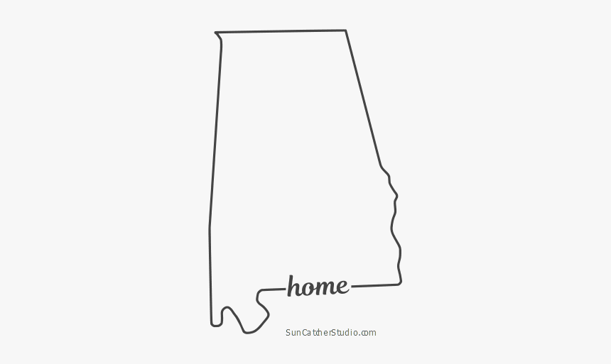 Free Alabama Outline With Home On Border, Cricut Or, HD Png Download, Free Download