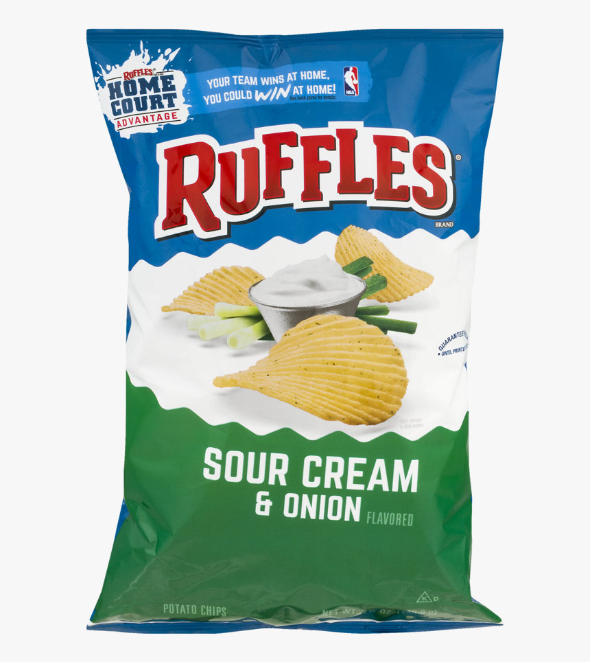 Ruffles Sour Cream & Onion Potato Chips, - Potato Chip, HD Png Download, Free Download