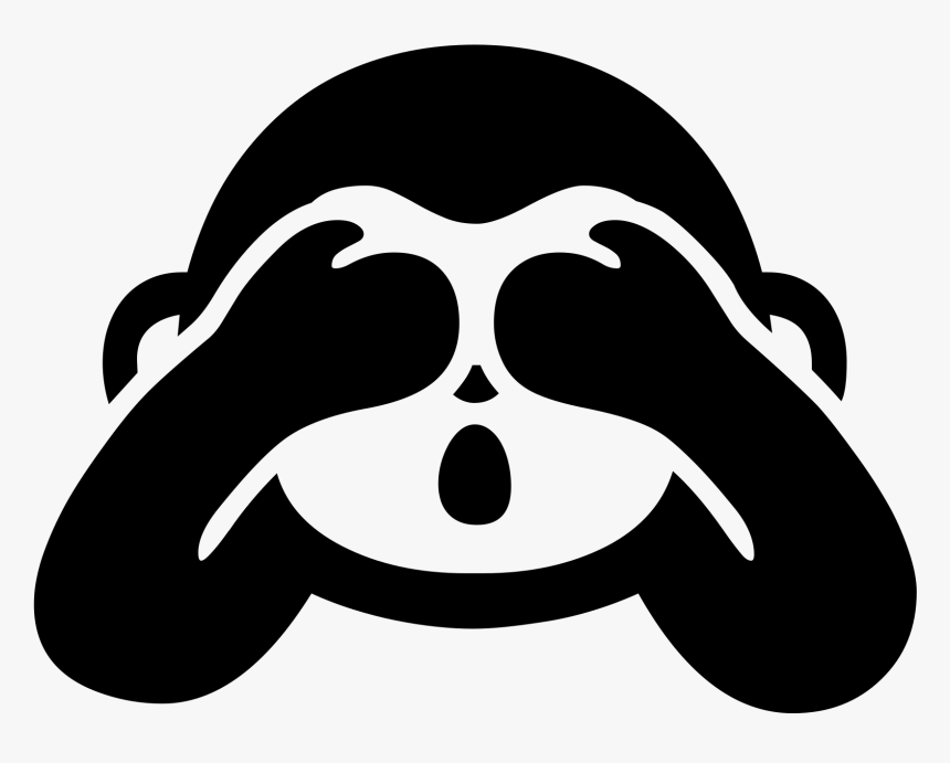 Monkey Emoji Black And White Png , Png Download - Emoticon Black And White Png, Transparent Png, Free Download
