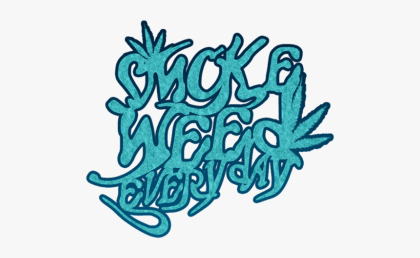 Text Font Aqua Leaf - Smoke Weed Everyday Png, Transparent Png, Free Download