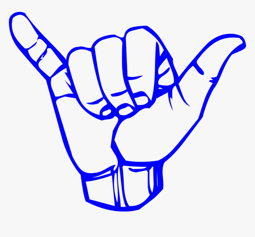 Yes, Hang Loose, Gesture, Hand, Blue - Sign Language Y Png, Transparent Png, Free Download