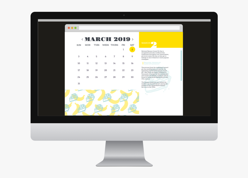 National Day Calendar- Responsive Concept App Web Ux - Computer Monitor, HD Png Download, Free Download