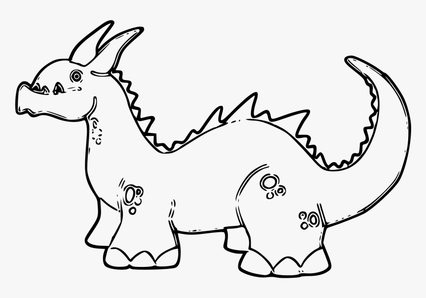 Oriental Asian Dragon In Black - Dragon Dinosaur Black And White Clipart, HD Png Download, Free Download