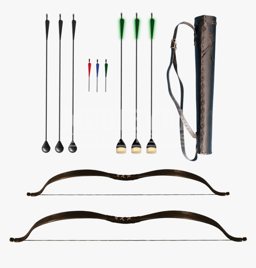 Ready For Battle Bow With Arrows And Quiver - Medieval Bow And Arrow Hunting, HD Png Download, Free Download