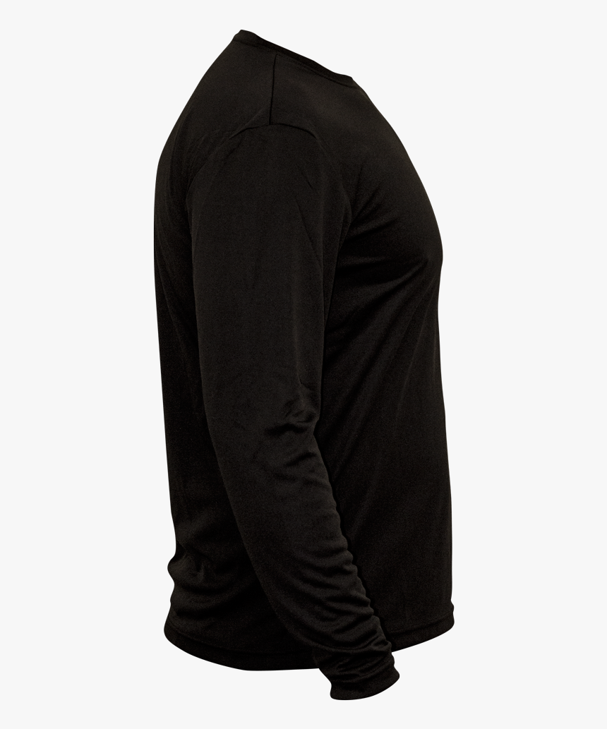 Black long sleeve shirt side view sale