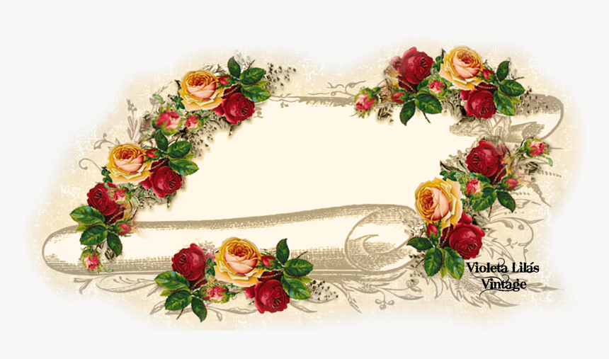 Transparent Pergaminho Png - Pergaminho Com Rosas Png, Png Download, Free Download