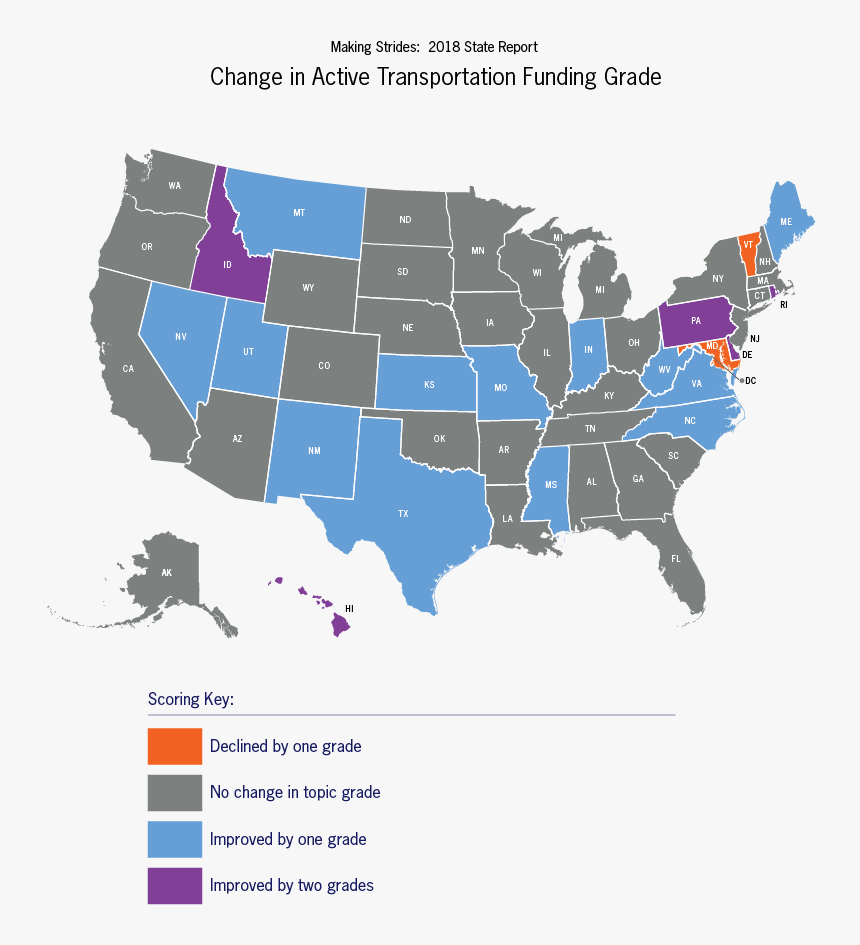 Sr2s Map 2018 State Scores-changeat - Red Map Of America, HD Png Download, Free Download