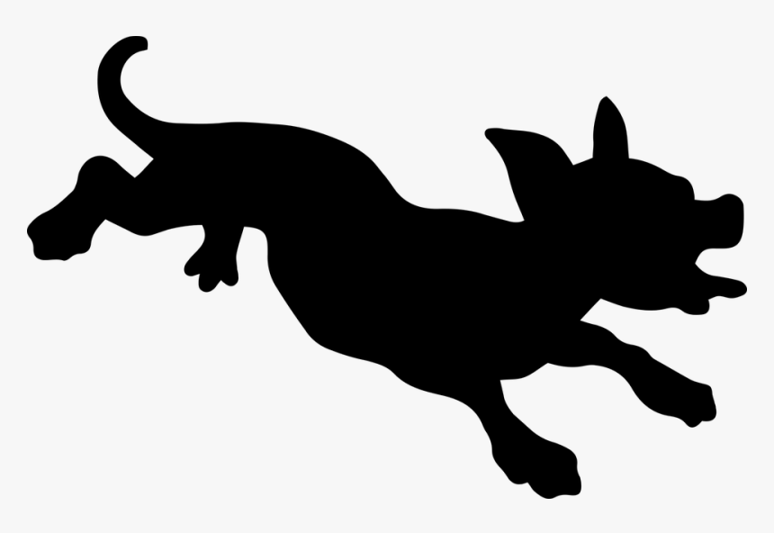 Silhouette, Black, Shape, Shadow, Vintage, Dog, Pet - Silhouette Running Cartoon Dog, HD Png Download, Free Download